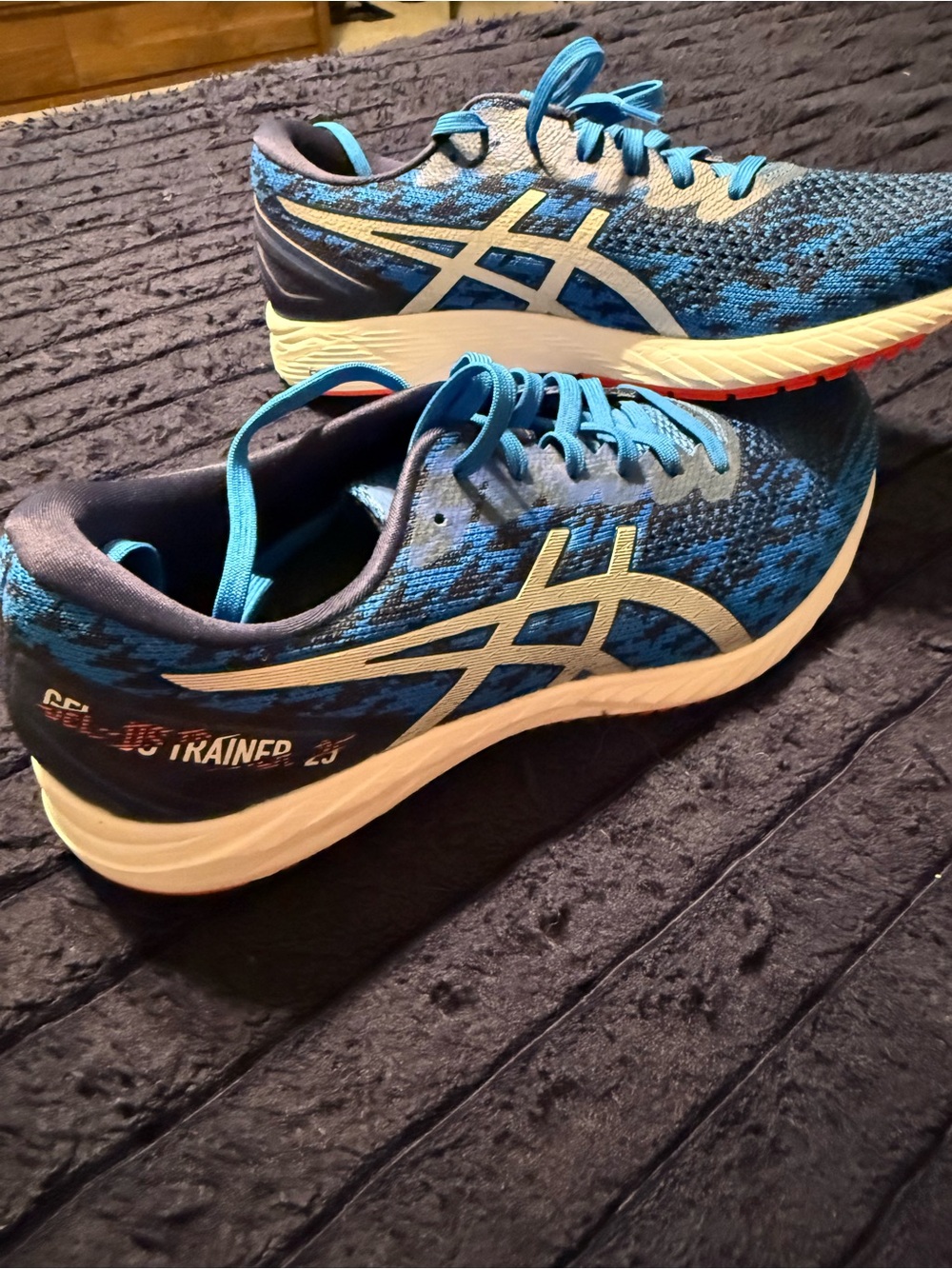 ASICS Men's Blue and White Athletic Running Shoes